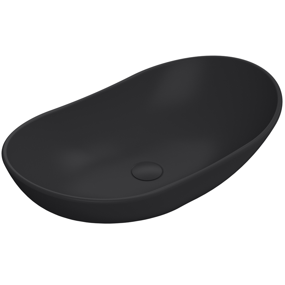 nuie Matt Black 0 Tap Hole Round Vessel 615mm Image 1