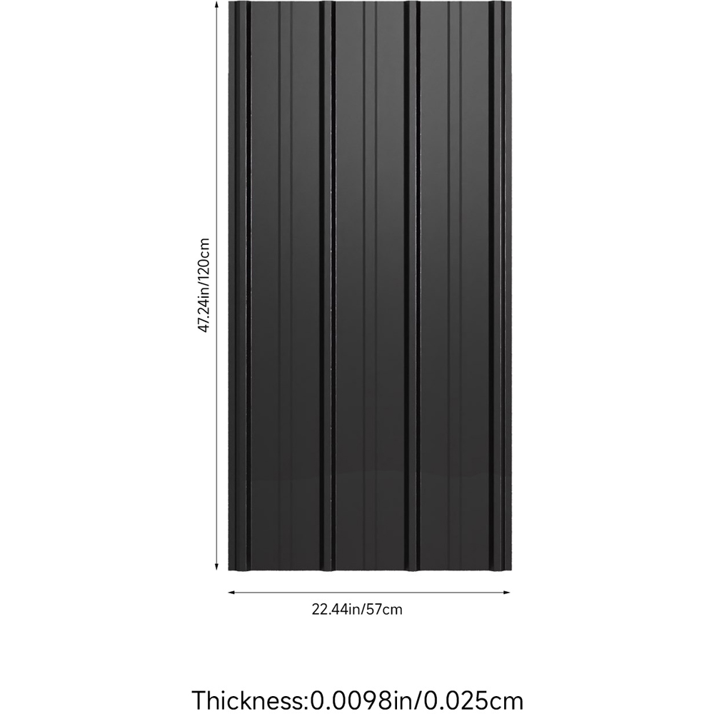 Living and Home 120 x 57cm Black Galvanised Steel Roofing Sheet 12 Pack Image 7
