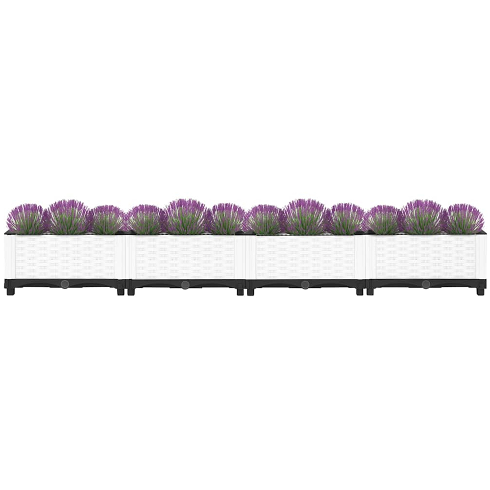 vidaXL White Polypropylene Raised Garden Bed 23 x 40 x 160cm Image 6