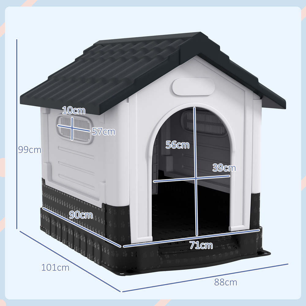 PawHut Grey Outdoor Medium and Large Dog Kennel Image 8