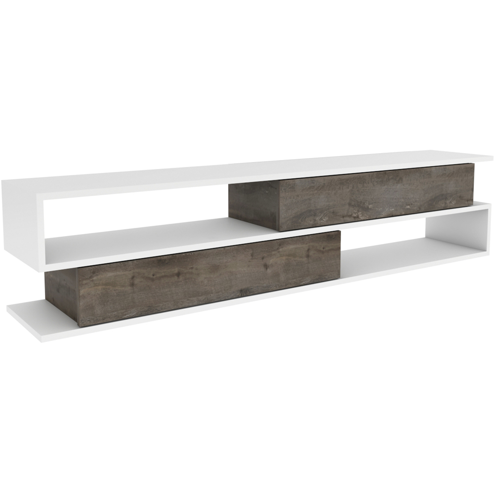 Decorotika Cortez 2 Shelf White and Wenge TV Unit Image 2