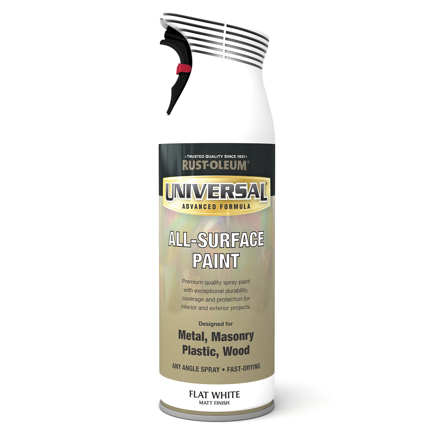 Rust-Oleum All Surface Flat White Matt Spray Paint 400ml Image