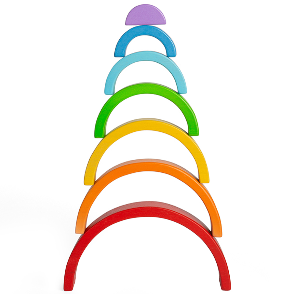 Bigjigs Toys Wooden Stacking Rainbow Toy Multicolour Small Image 4