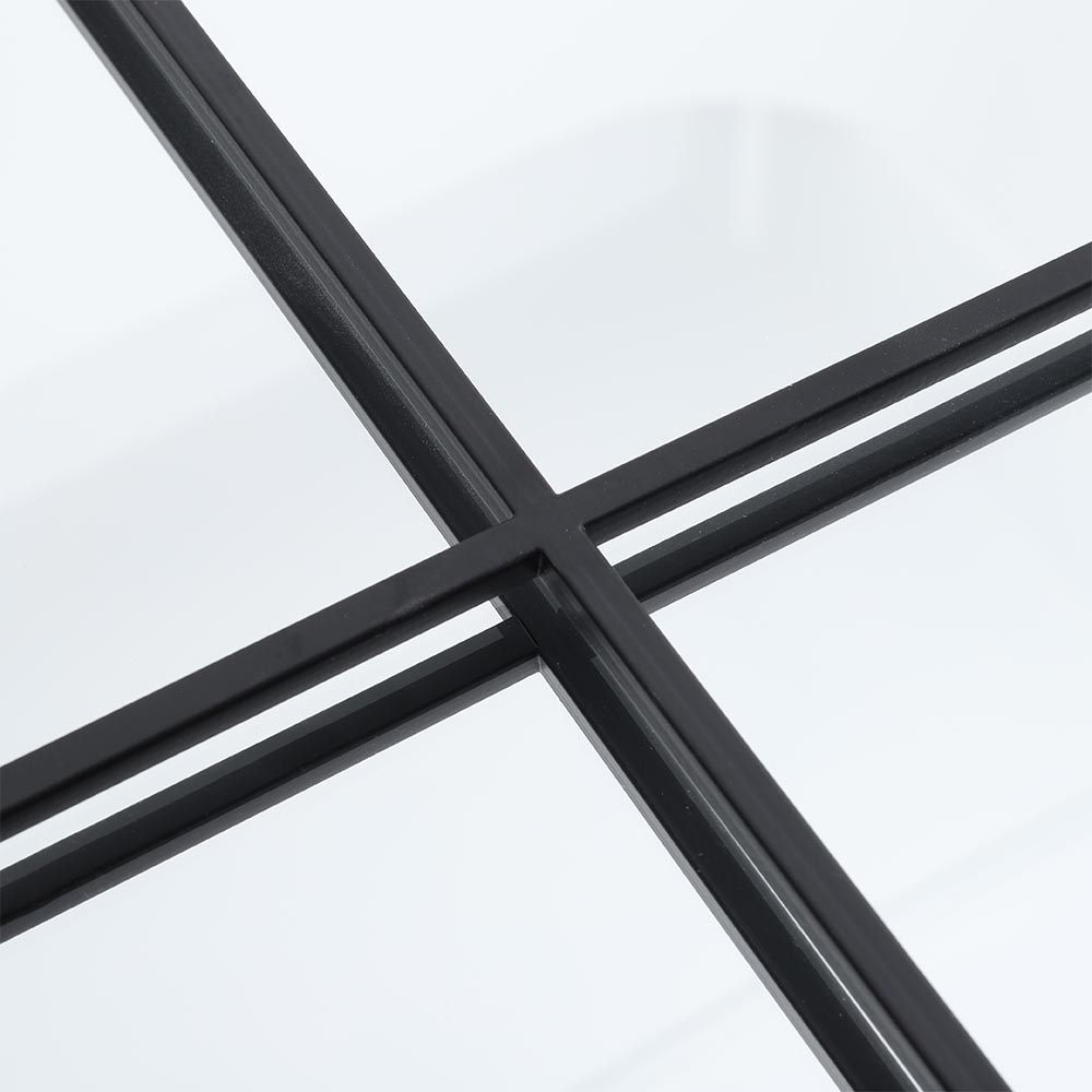 Living and Home Black Arched Wall Mirror with Metal Frame Image 4