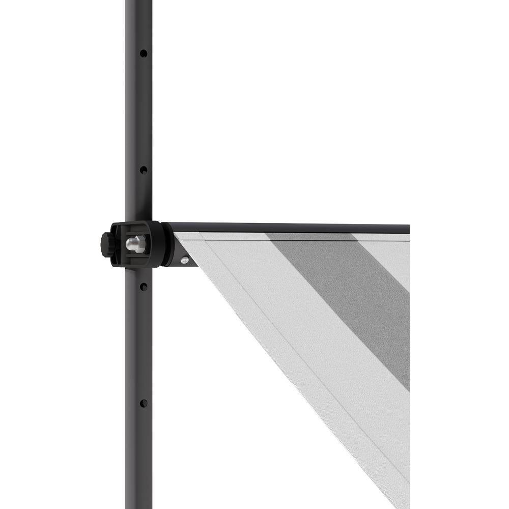 Living and Home Grey and White Wavy Valance Retractable Height Adjustable Awning 1.5m Image 6