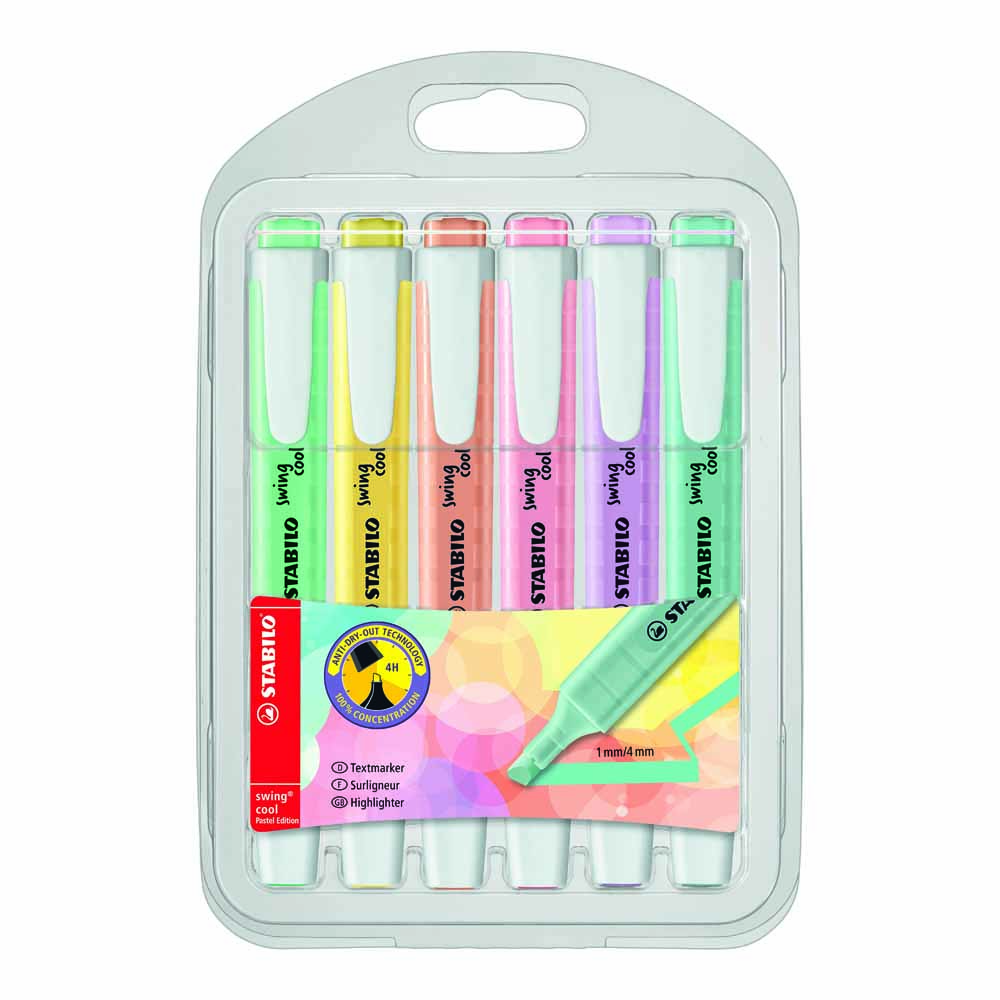 STABILO Swing Cool Pastel Highlighters 6 Pack Image