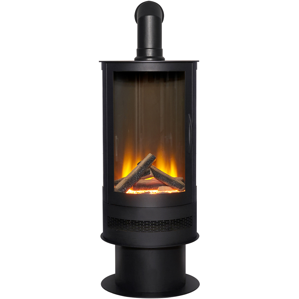 Acantha Orbit Charcoal Grey Cylinder Electric Stove with Angled Pipe Image 3