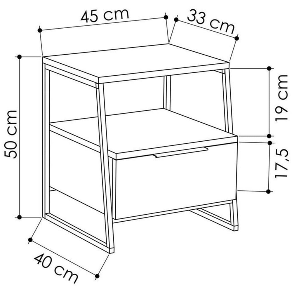 FWStyle Pal Single Door Anthracite Bedside Table Image 5