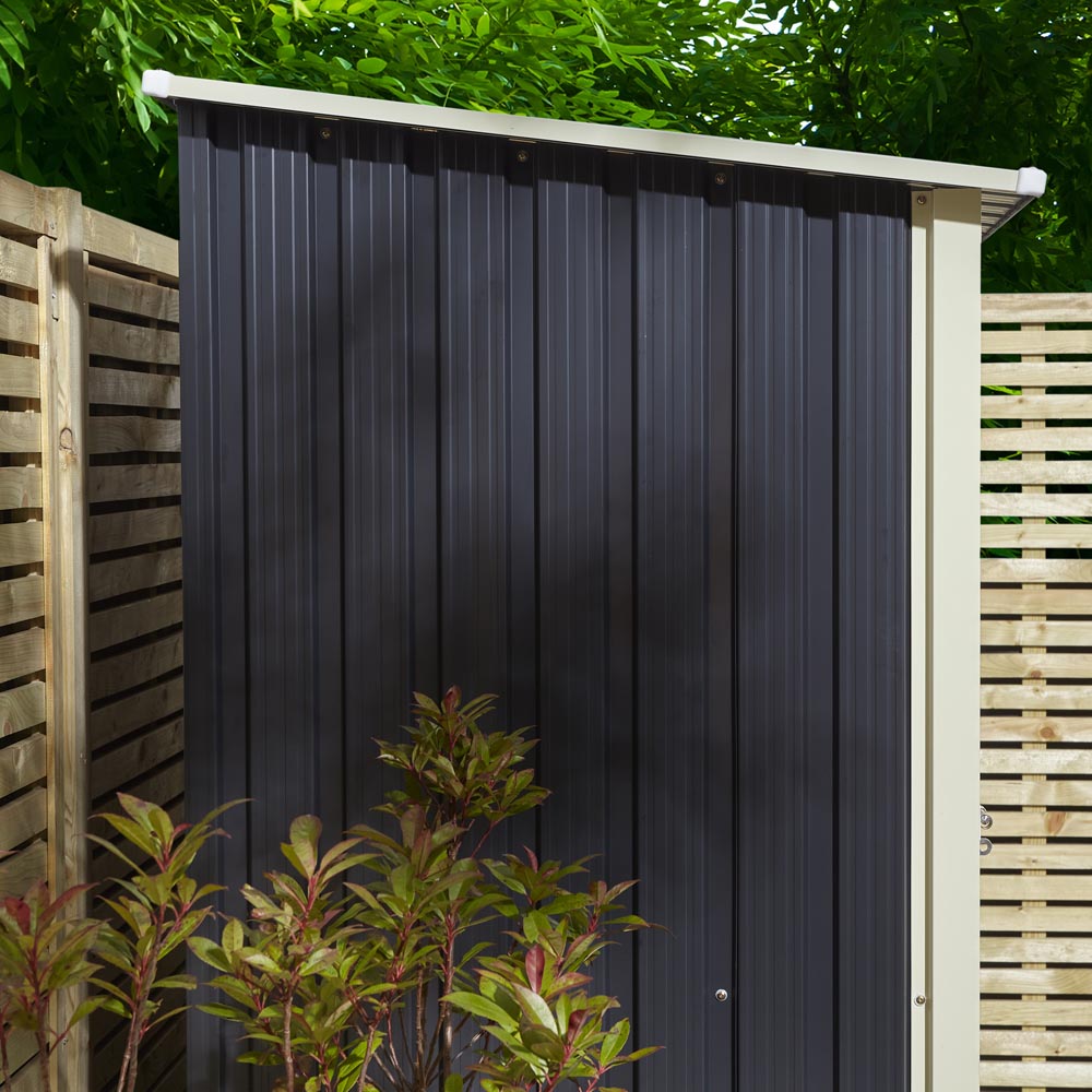 Rowlinson 5 x 3ft Dark Grey Trentvale Pent Metal Garden Shed Image 12