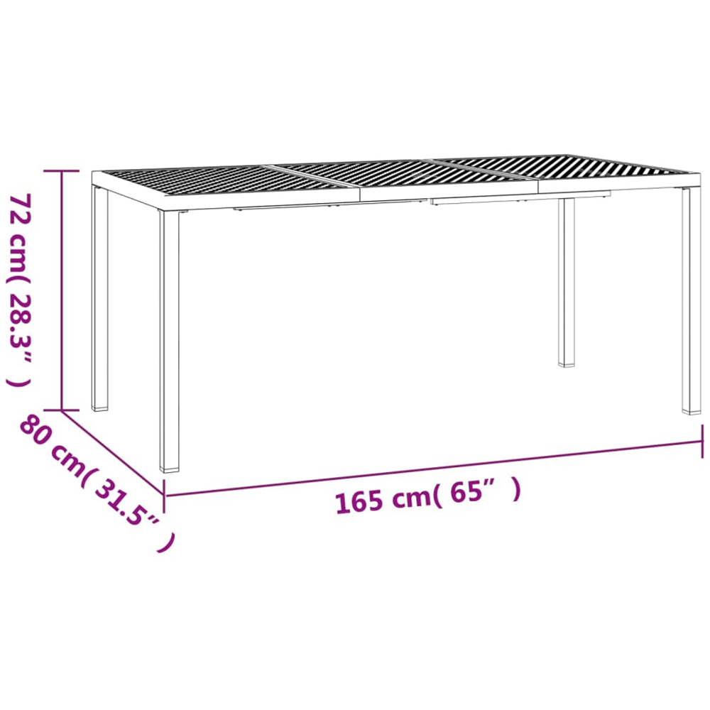 vidaXL 6 Seater Anthracite Powder Coated Steel Mesh Square Garden Table Image 7