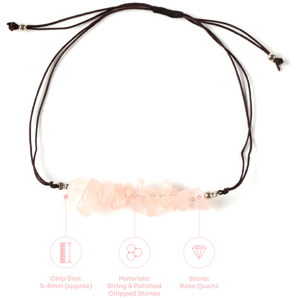 Myga Rose Quartz Gemstone Chip Bracelet Image 4