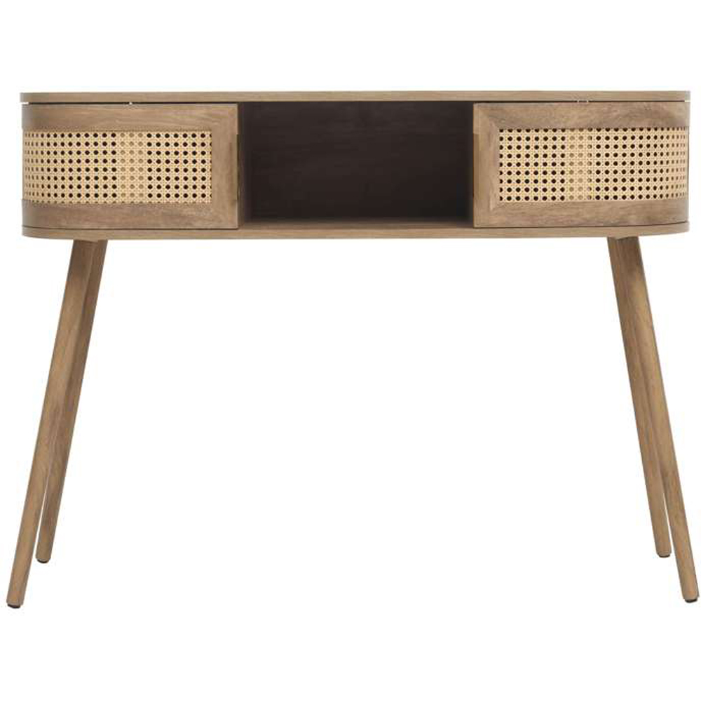 Birlea Noah 2 Door Single Shelf Rattan Effect Console Table Image 2