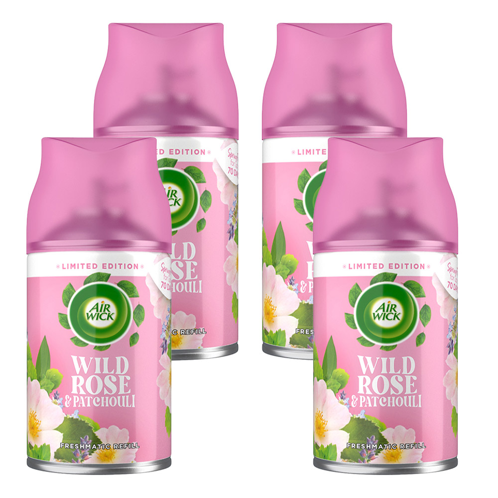 Air Wick Wild Rose and Patchouli Freshmatic Refill Case of 4 x 250ml Image 1