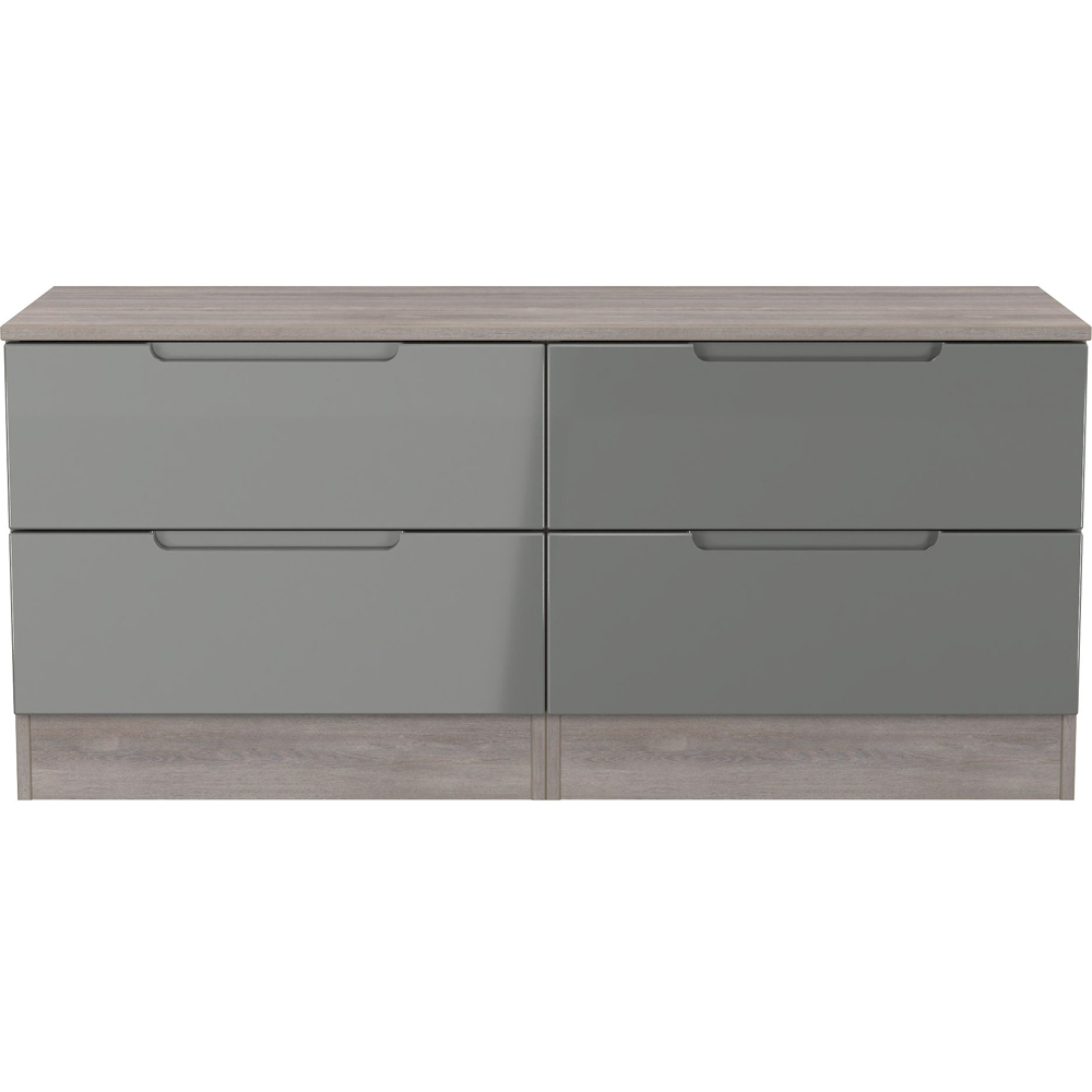 Crowndale Milan 4 Drawer Grey Gloss and Oak Bed Box Image 4