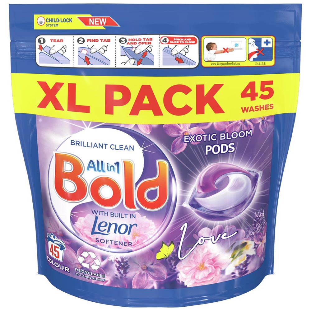 Bold All-in-1 Pods Amethyst Washing Liquid Capsules 45 Washes Image
