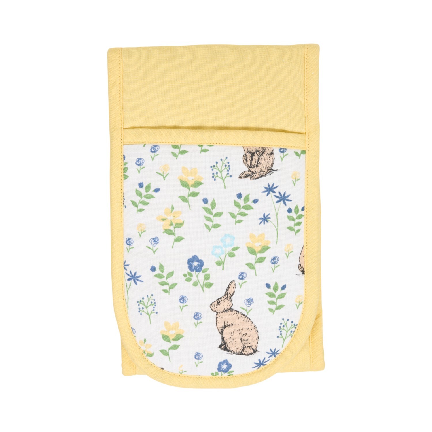 Floral Bunny Double Oven Glove Yellow Image 2