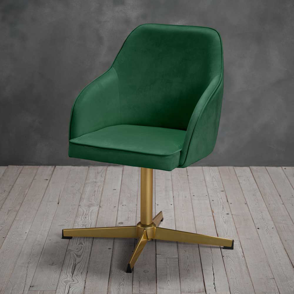 Felix Green Velvet Office Chair Image 3