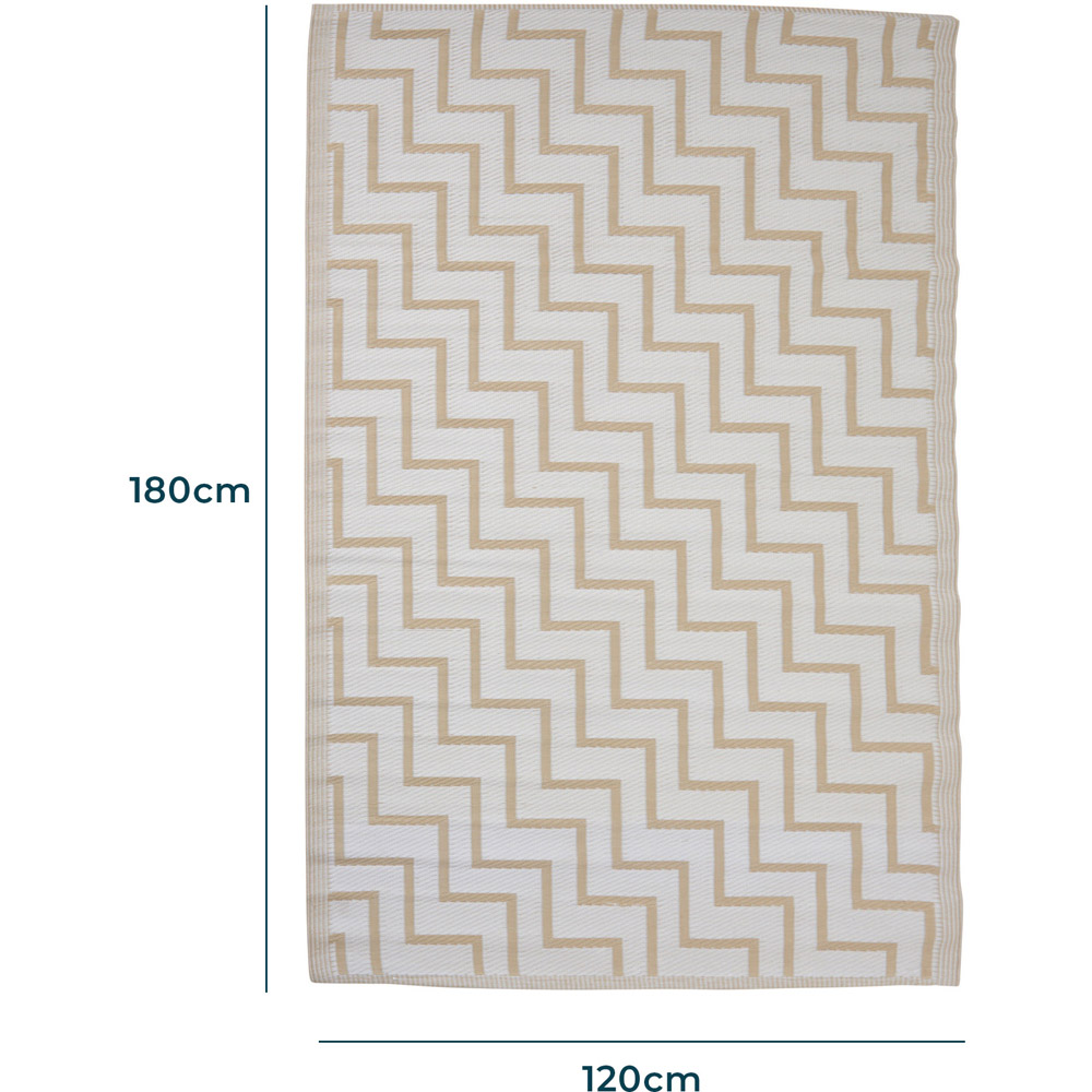 Jack Stonehouse Beige Zig-Zag Waterproof Anti-Slip Outdoor Rug 120 x 180cm Image 4