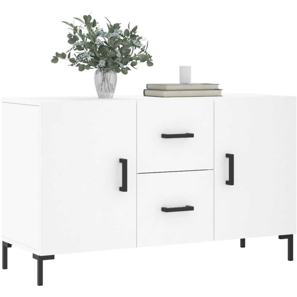 vidaXL 2 Door 2 Drawer White Sideboard Image 3