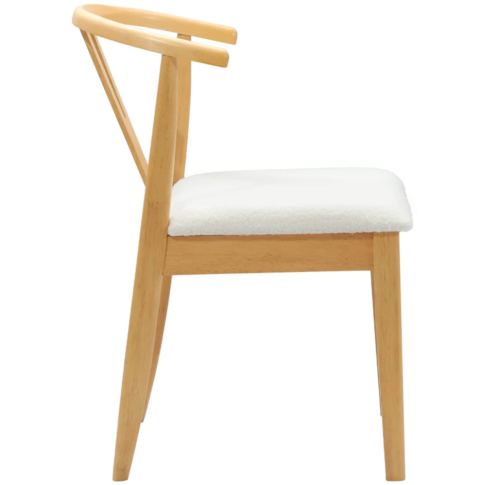 vidaXL Set of 2 Natural and White Rubberwood Dining Chairs Image 6