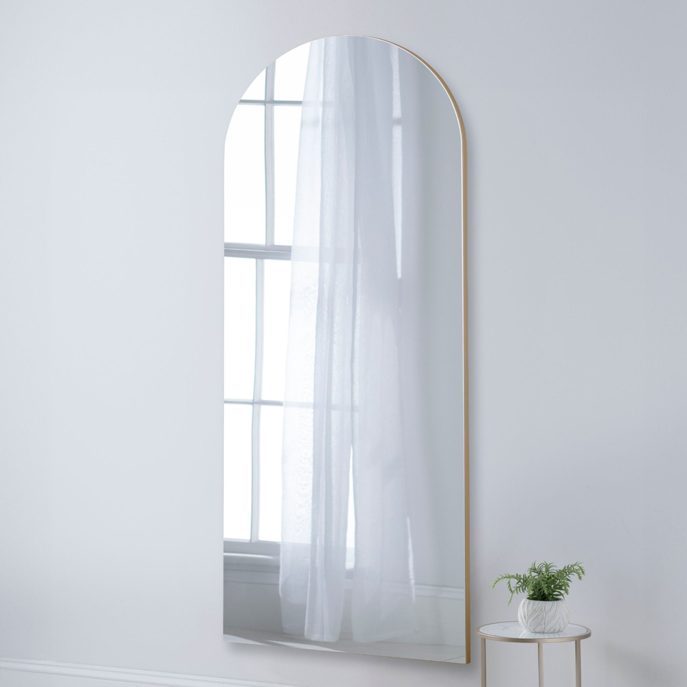 Yearn Gold Arched Full Length Wall Mirror 180 x 100cm Image 2