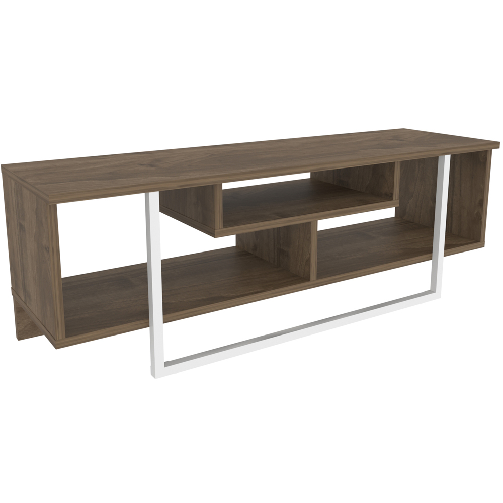 Decorotika Asal Walnut and White Wide TV Unit Image 2