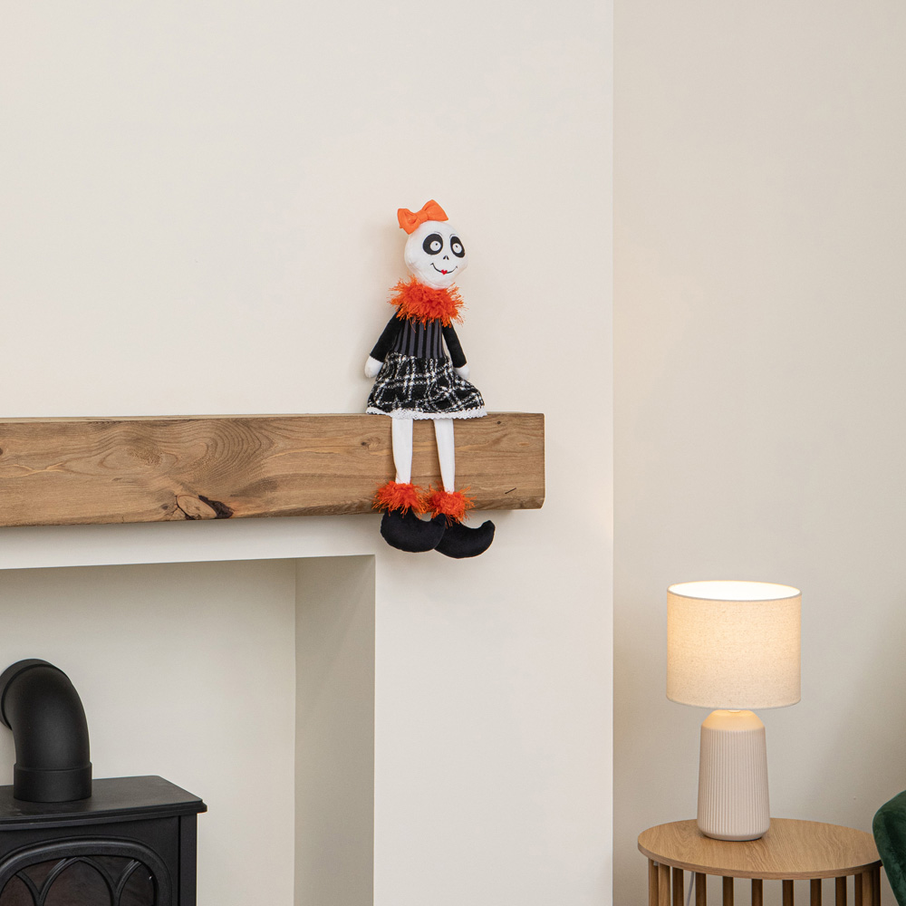 Samuel Alexander Mrs Bones Seated Halloween Decoration with Dangly Legs 55cm Image 7