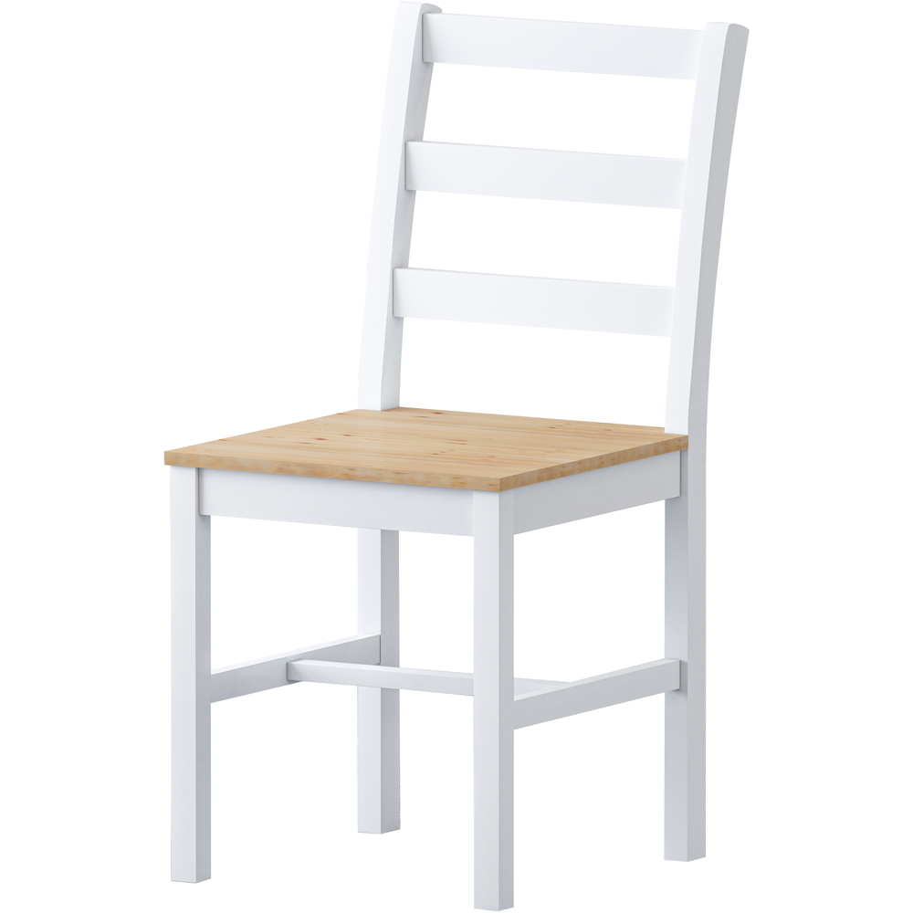 Comfy Living 2 Seater Wooden Dining Set White and Natural Image 3