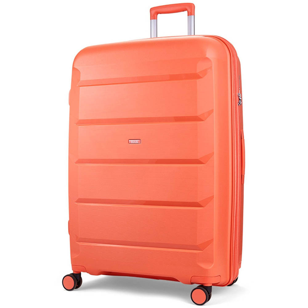 Rock Tulum Set of 3 Orange Hardshell Expandable Suitcases Image 2