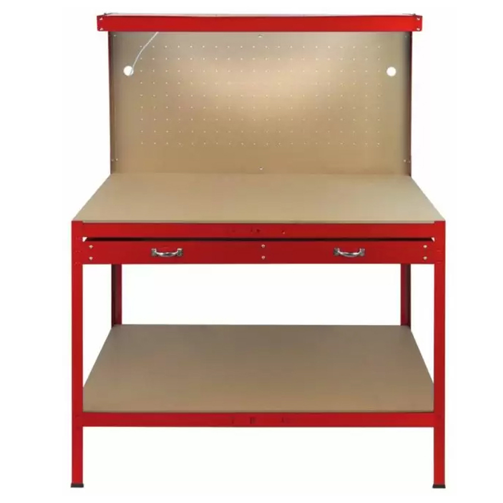 Monster Shop Red Workbench with Pegboard and Light Image 1