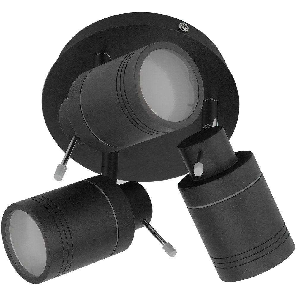 Spa Ramona Black 3 Spot IP44 Light Plate Image 1