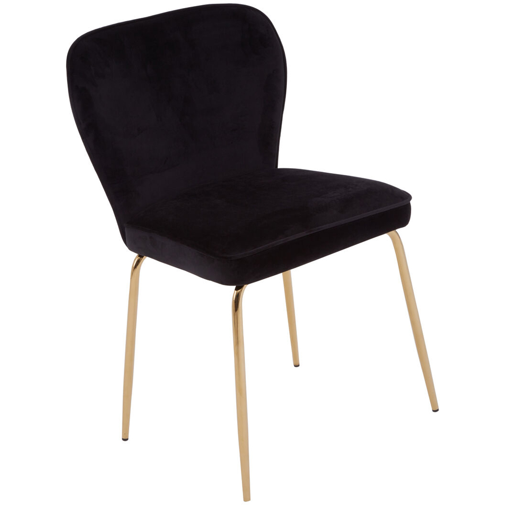 Premier Housewares Tamzin Black and Chrome Finish Curved Upholstered Dining Chair Image 2