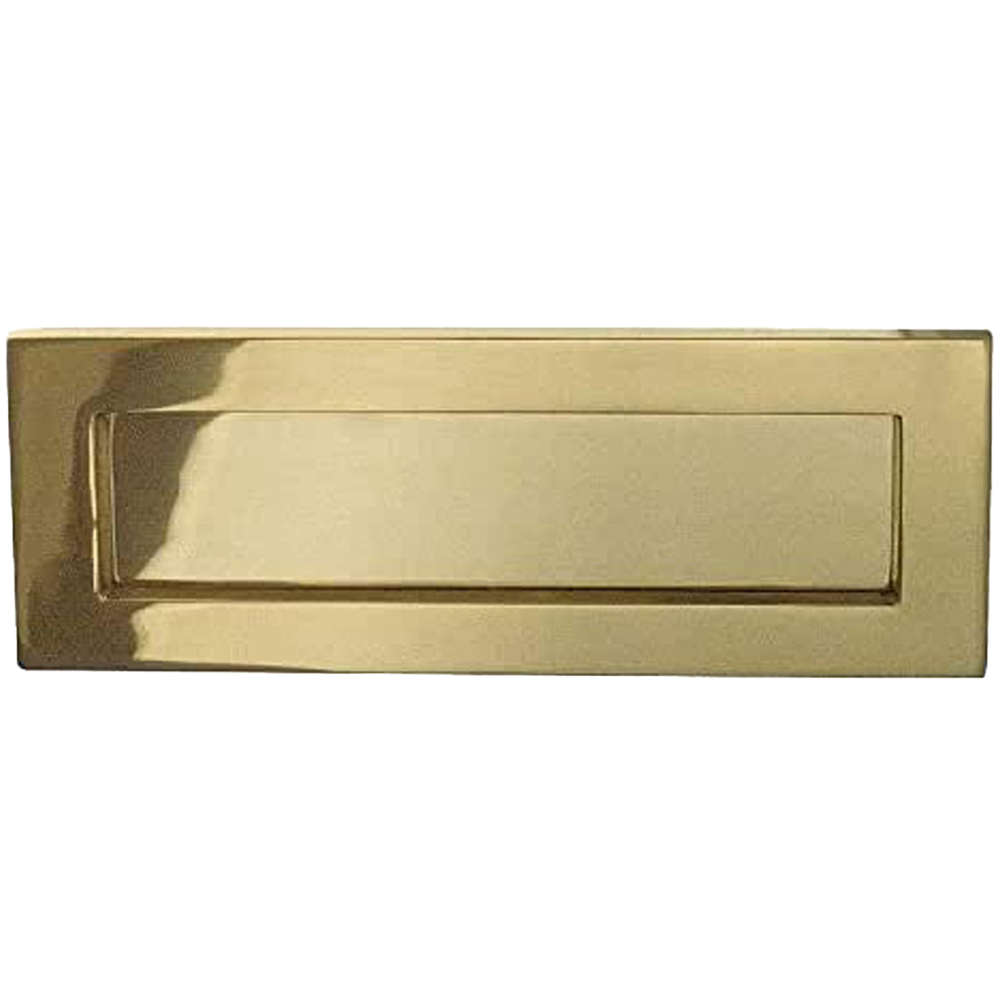 Golden Grace Polished Brass Victorian Postal Letter Plate 10 x 4 inch Image