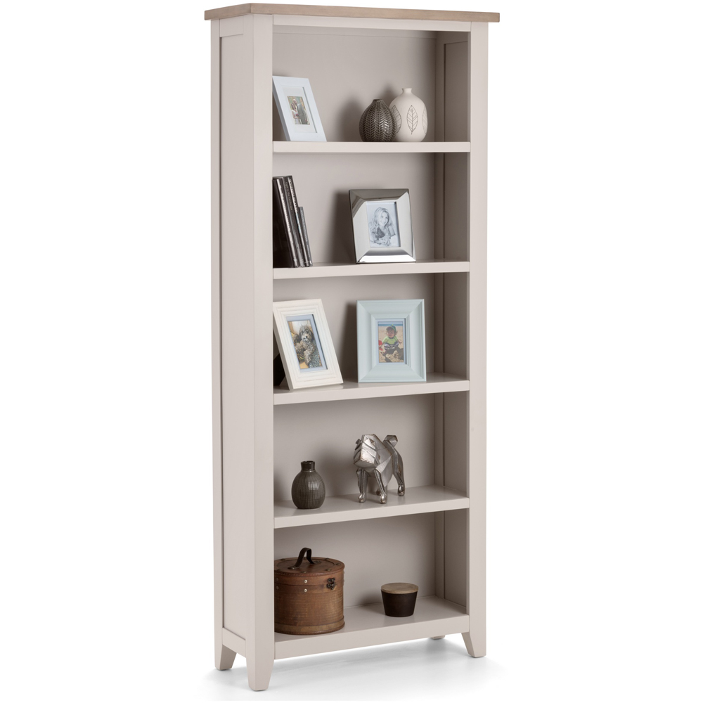 Julian Bowen Richmond 5 Shelf Grey and Pale Oak Tall Bookcase Image 2