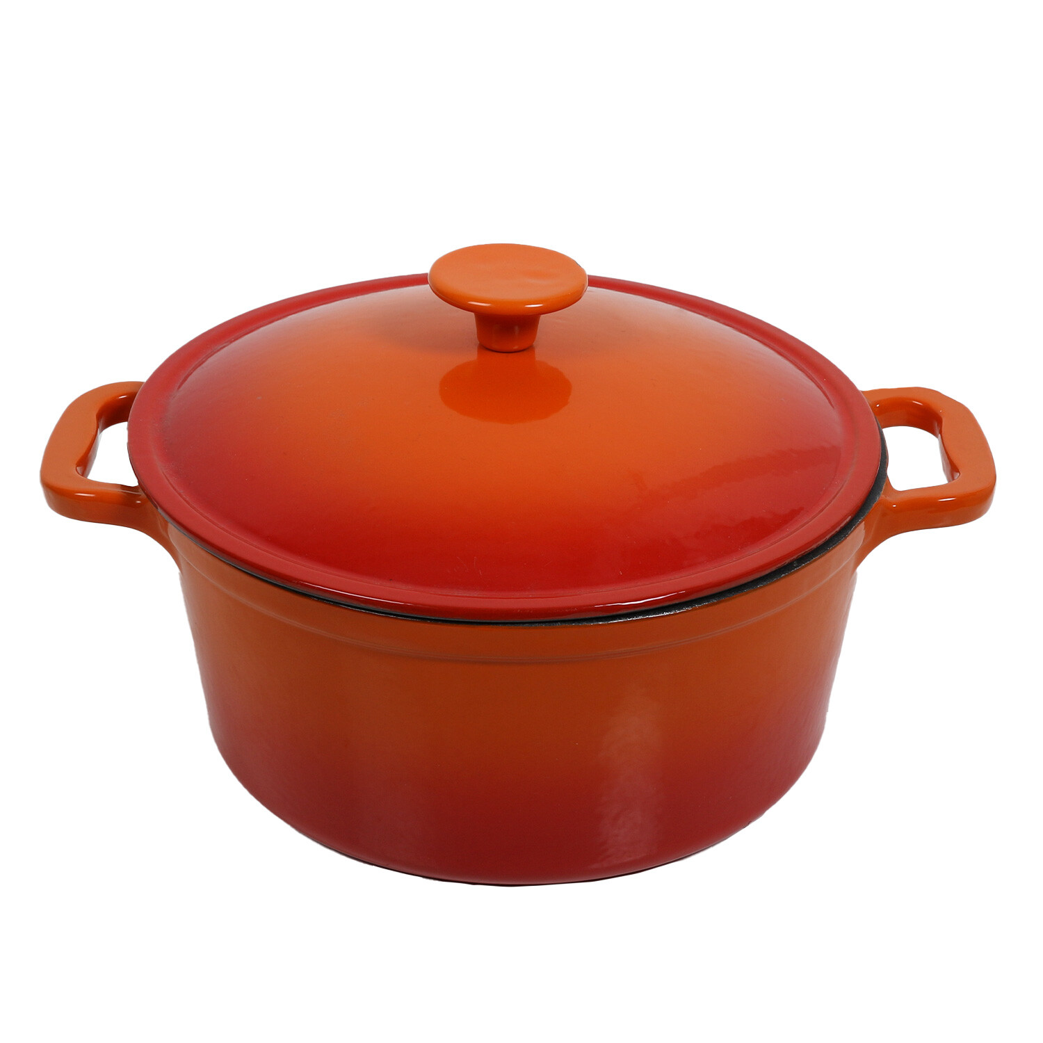 Red Round Casserole Dish with Lid Image