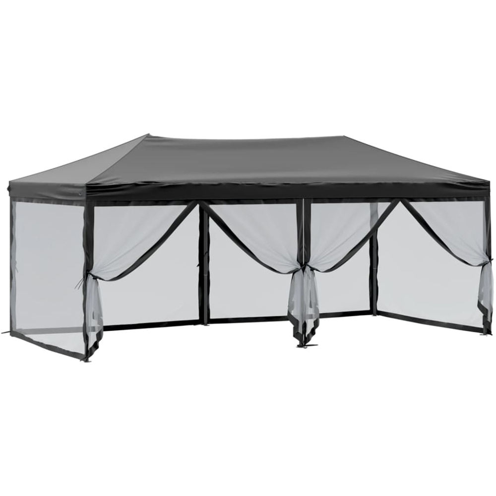 vidaXL 3 x 6m Black Foldable Party Tent with Sidewalls Image 6