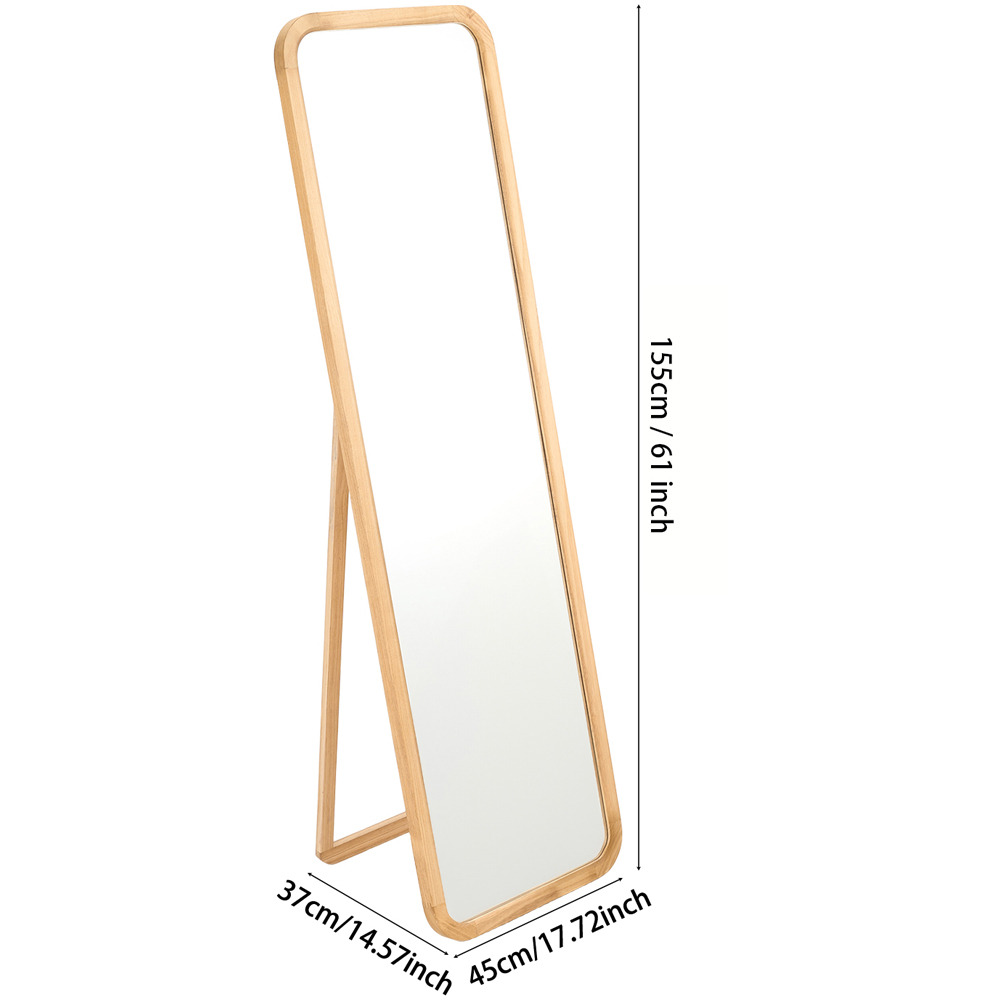 Living and Home Natural Pine Wall or Floor Mount Full Length Mirror 155 x 45cm Image 9