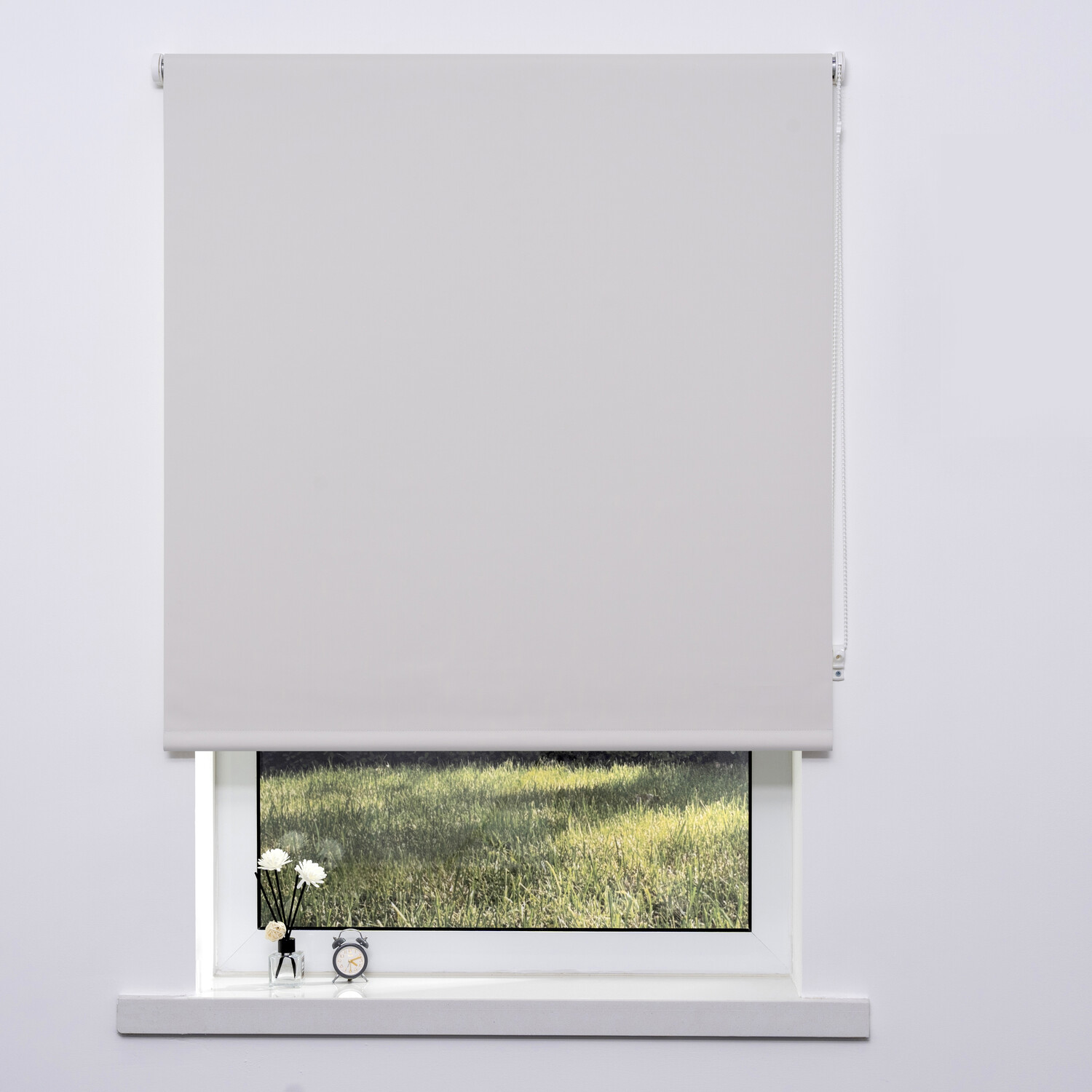 Plain Blackout Blinds Pearl White 60cm Image 1