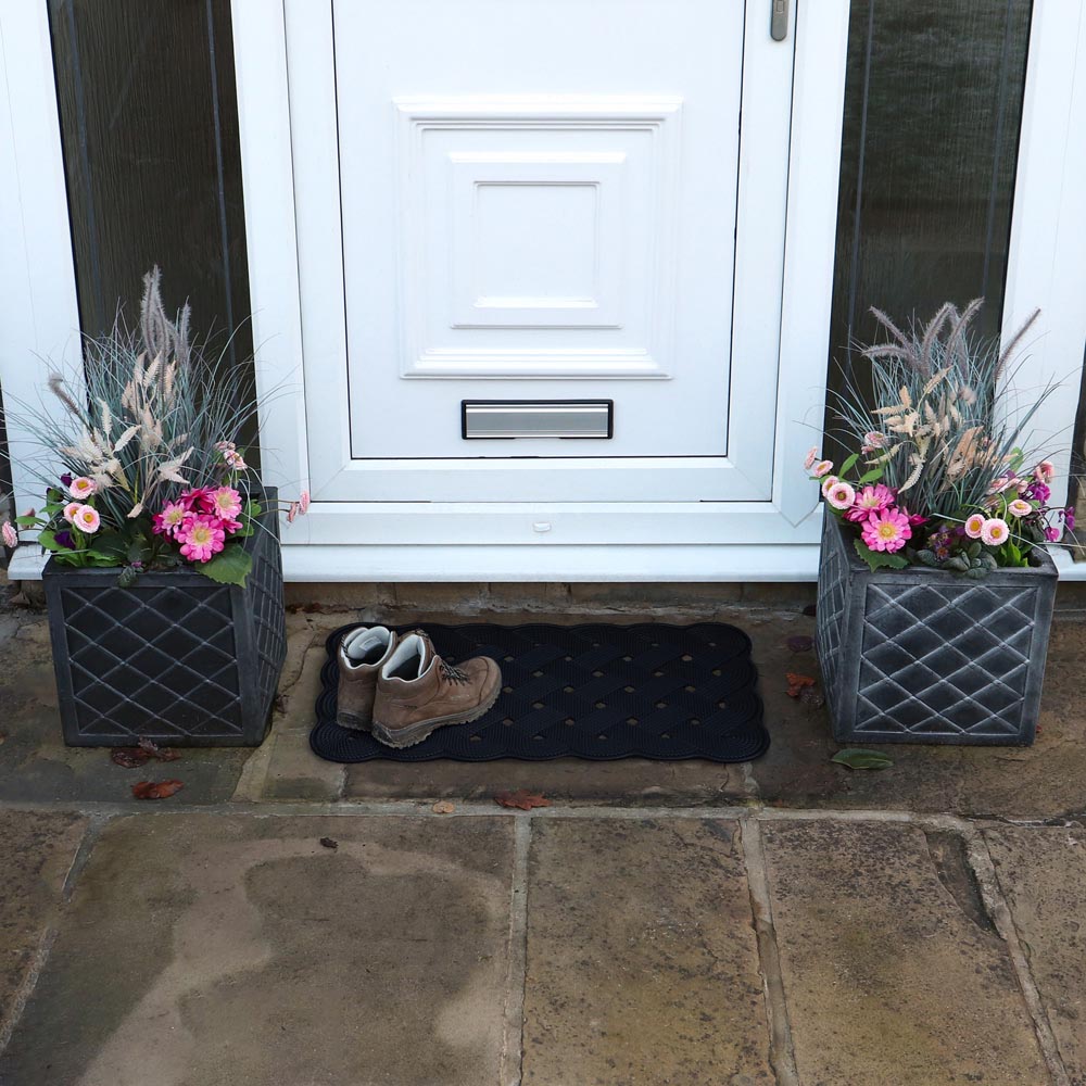 JVL Trellis Rubber Scraper Doormat 40 x 70cm Image 8