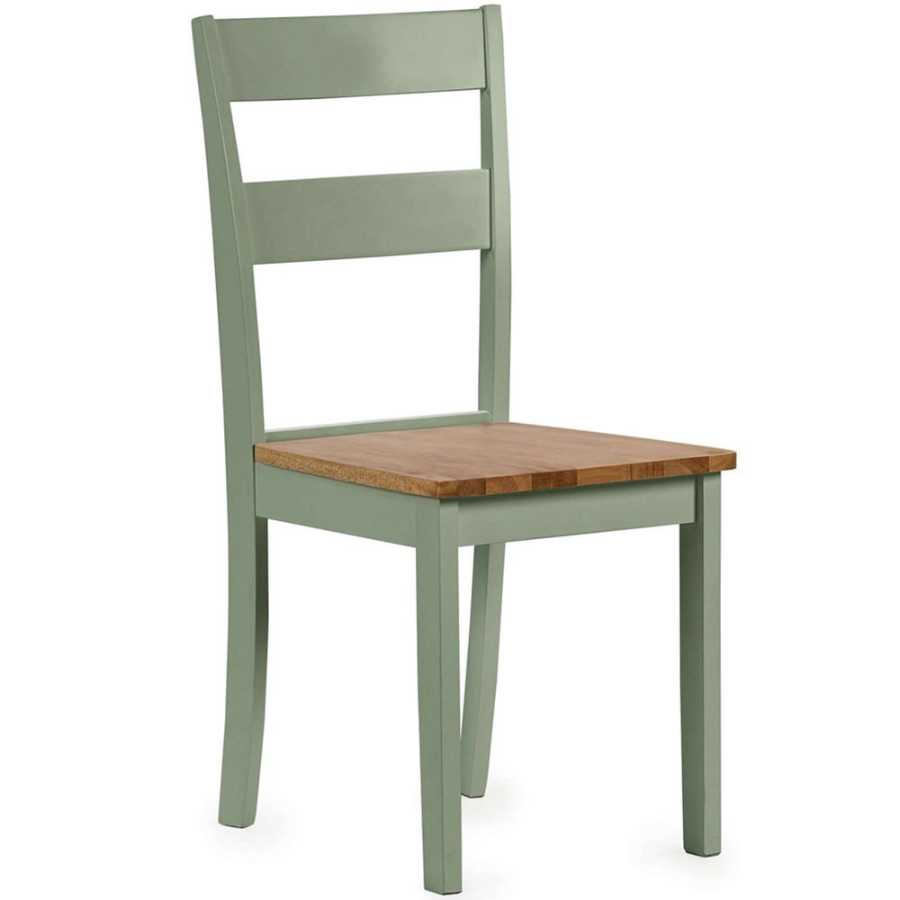 Julian Bowen Linwood Set of 2 Sage Green and Natural Dining Chair Image 3