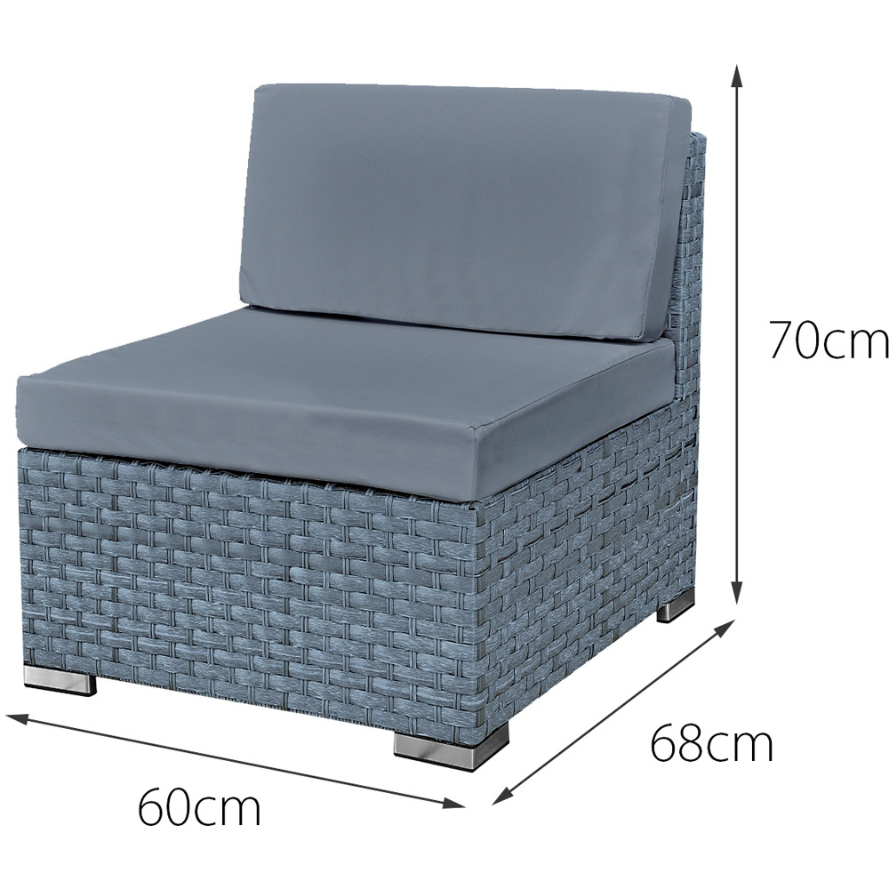 Oseasons Trinidad Deluxe 8 Seater Ocean Grey Rattan Sofa Set with Grey Cushions Image 5