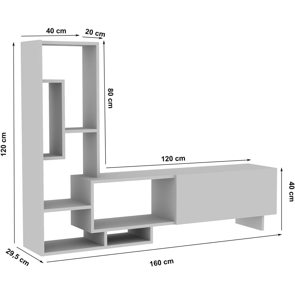 Decorotika Pega 6 Shelf Black and Oak TV Unit Image 7