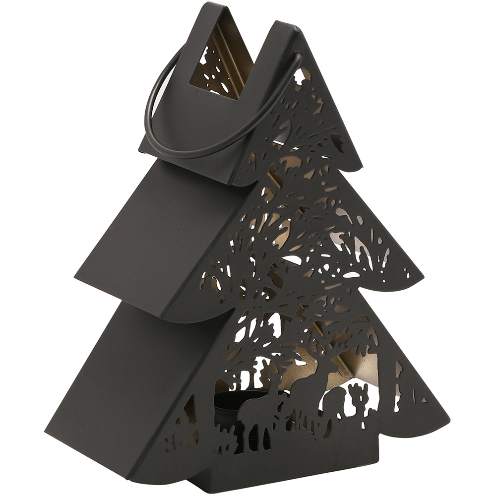 The Christmas Gift Co Black Small Tree Lantern Image 4