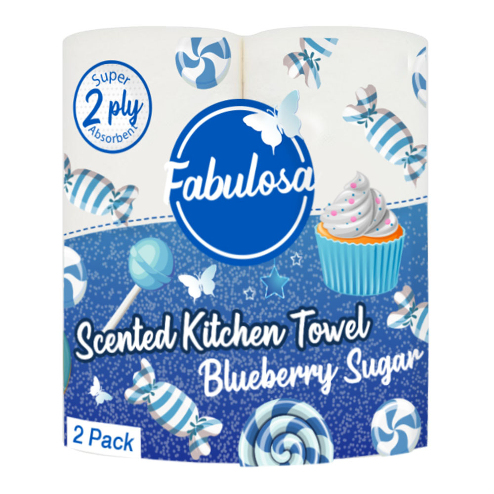 Fabulosa Blueberry Sugar Kitchen Towel Rolls 2 Ply Case of 6 x 2 Rolls Image 2