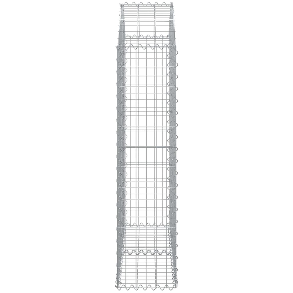 vidaXL Silver Galvanised Iron Arched Gabion Basket 100 x 30 x 120/140cm Image 2