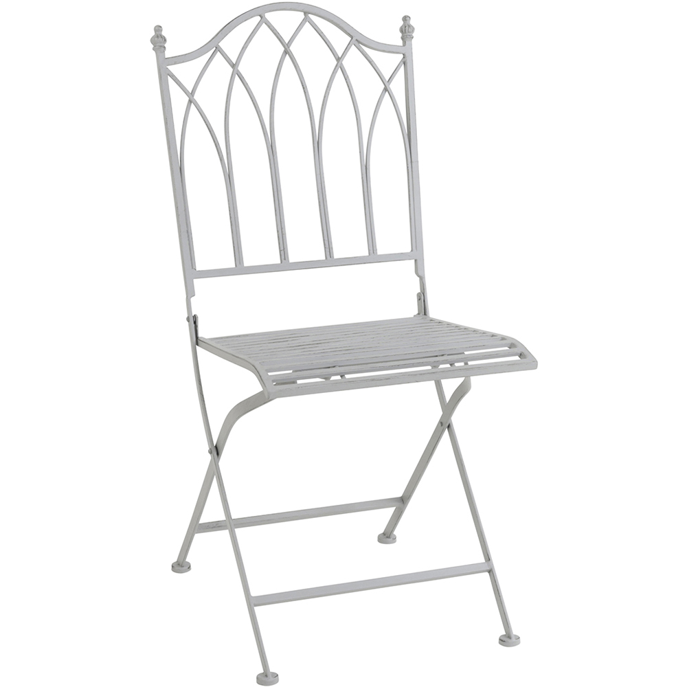 Charles Bentley 4 Seater Grey Decorative Rustic Metal Garden Bistro Set Image 4