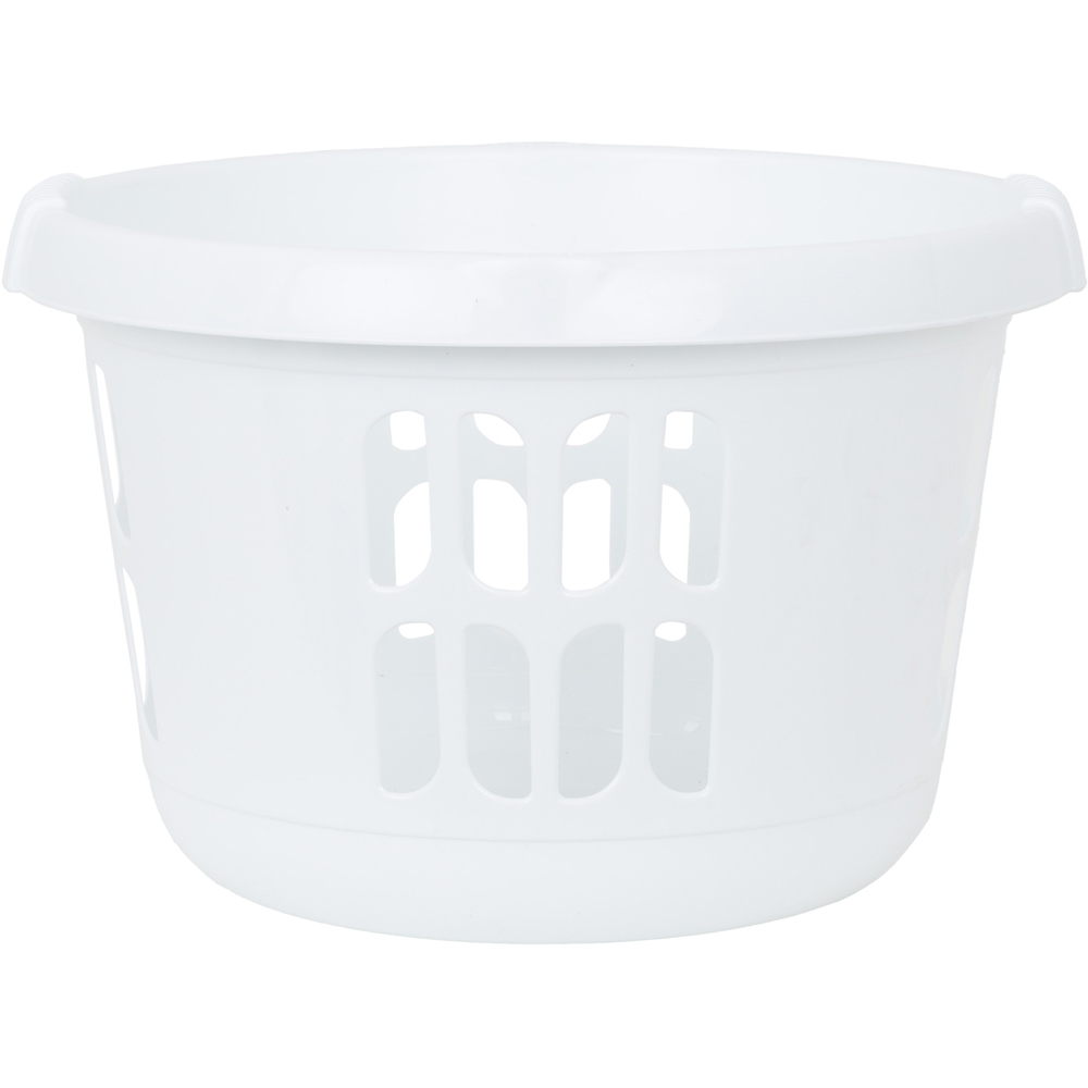 2 x Wham Casa Plastic Round Laundry Basket Ice Wht Image 4