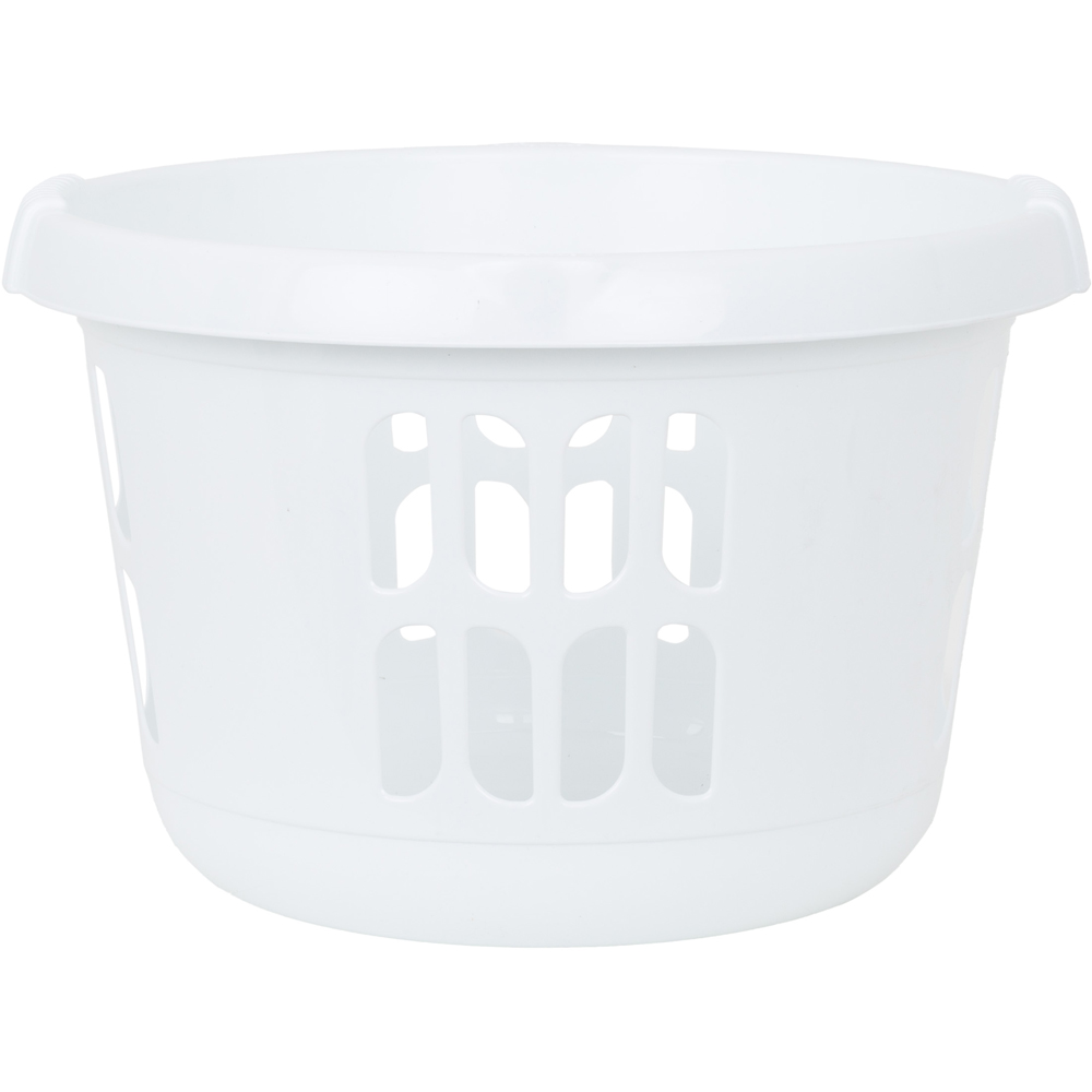 Wham Casa Ice White Plastic Round Laundry Basket 2 Pack Image 4