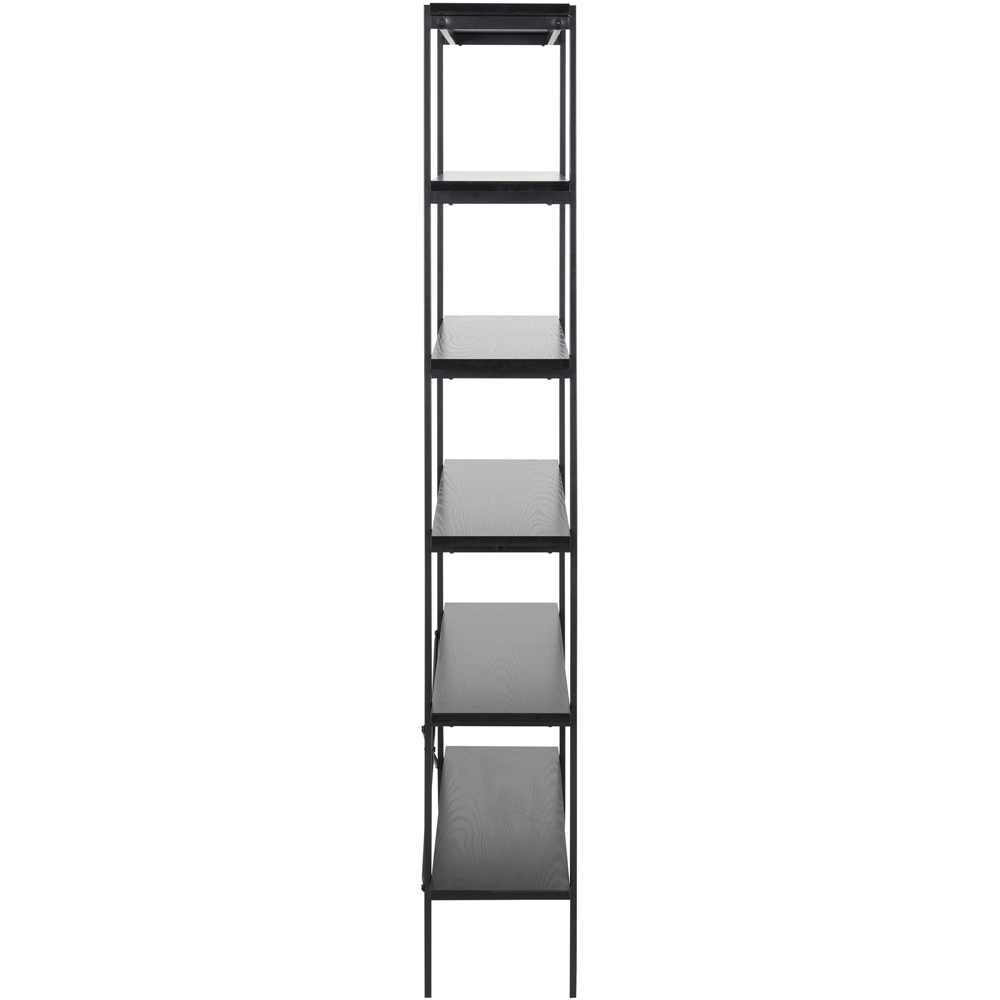 Florence Angus 5 Shelf Black Bookcase Image 3