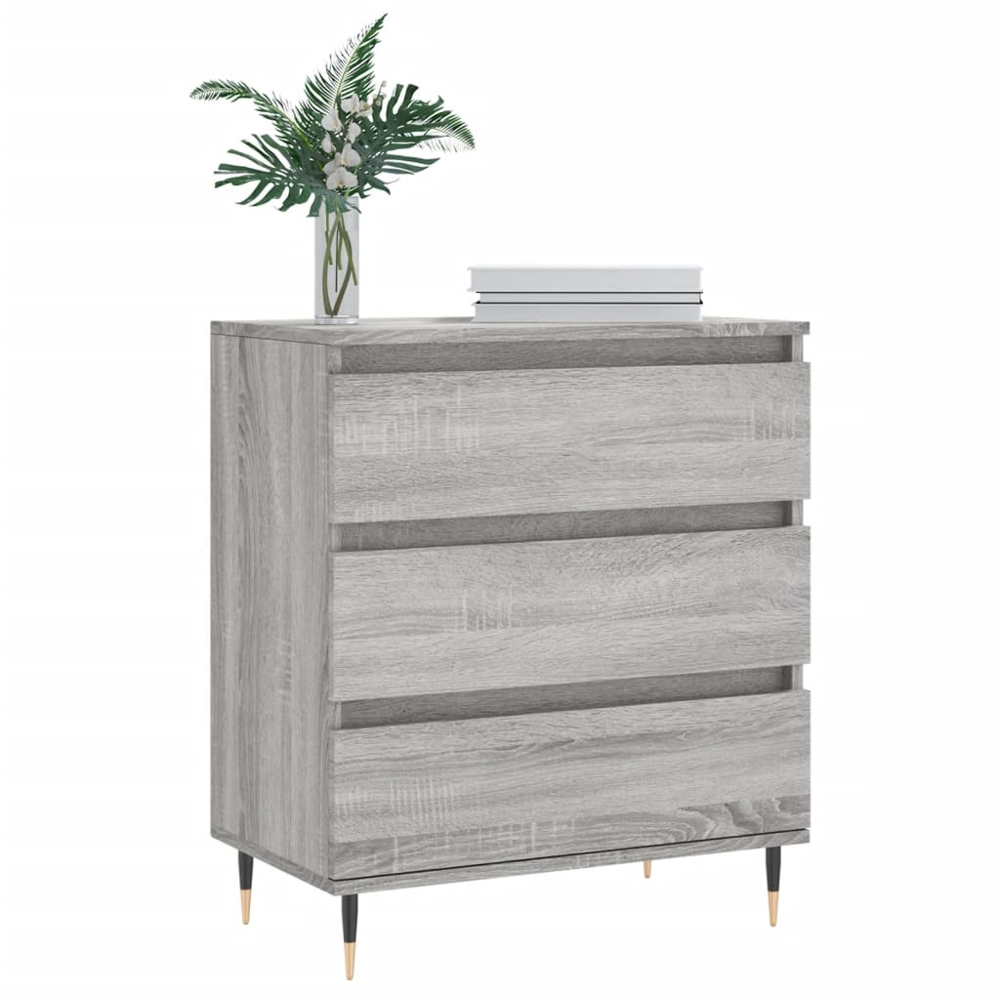 vidaXL 3 Door Grey Sonoma Wooden Sideboard Image 3